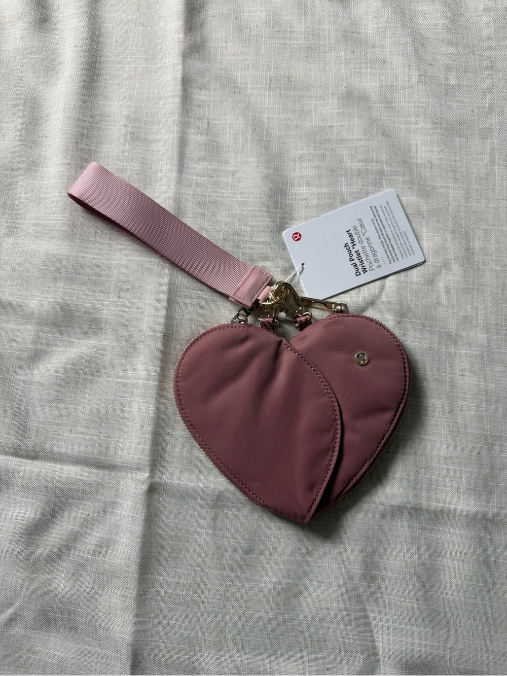 Lululemon Heart Wristlet Coin Pouch - Pink